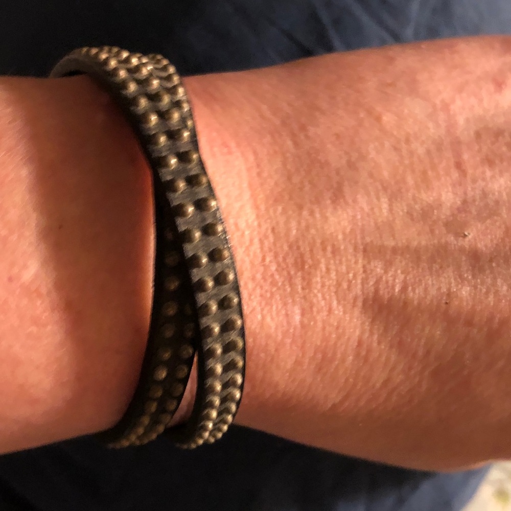 Studded Wrap Bracelet in Antique Brass Tone